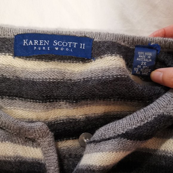 Karen Scott 100% Wool Cardigan Size 2X-Made in Australia - Picture 2 of 5